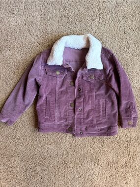 Jamie Kay Purple Corduroy Sherpa Trucker Jacket 2T